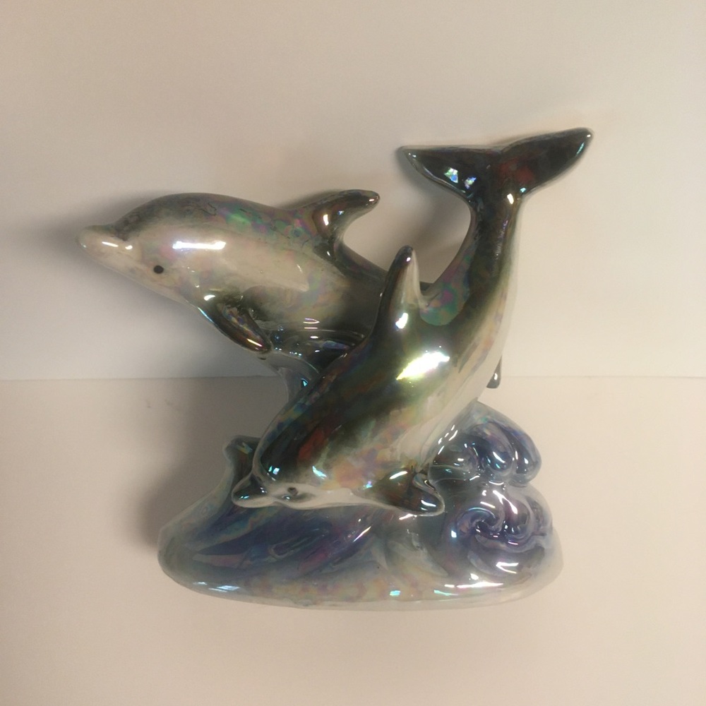 Luster finish dolphin pair